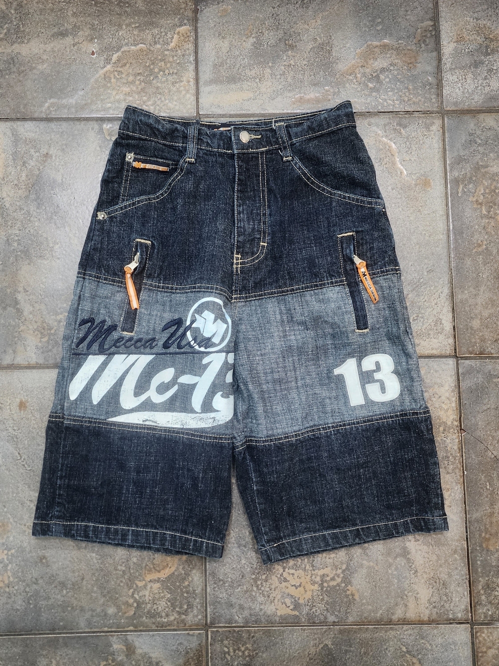Vintage Y2K Mecca Boy's 12 26x11 Baggy Streetwear Skater Denim Shorts Jorts